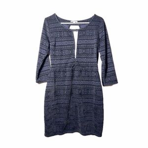 Charlotte Russe Dress Blue Black Printed Dress Open Back EUC Cocktail Nightout